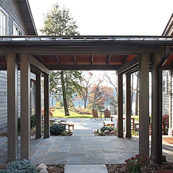 Breezeway framing lake