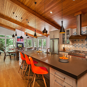 Geddes Ravine Kitchen to Living